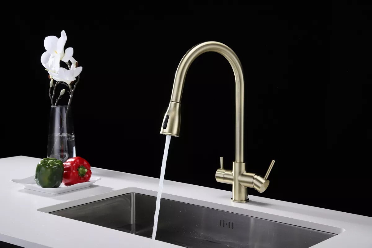 Смеситель для кухни с выдвижным изливом Lange La214212-BR