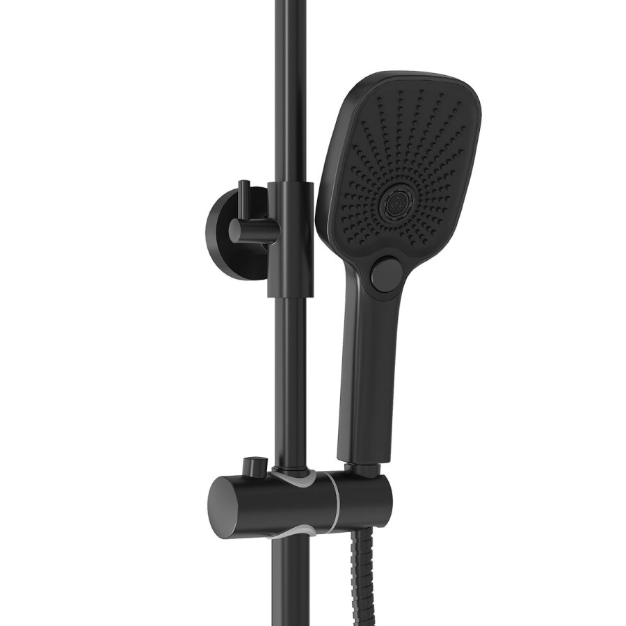 Душевая стойка Grossman Mercury 500.K35.10.210 с верхним душем,ручной лейкой и смесителем,черный матовый,1 место