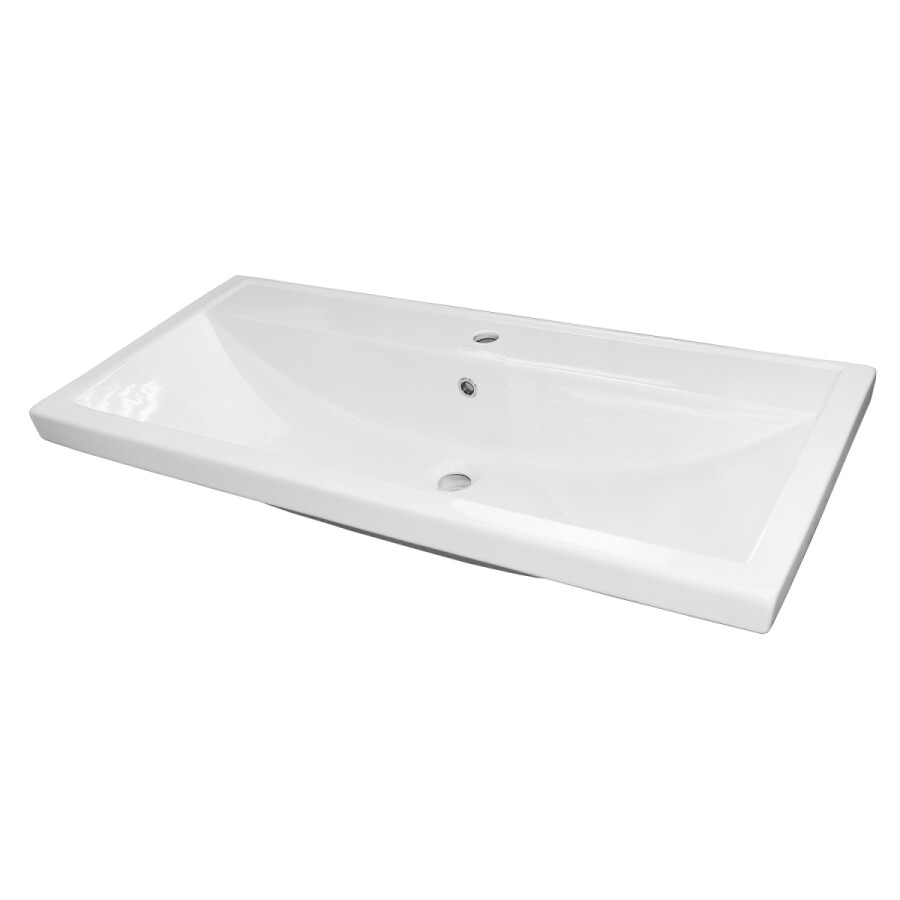 Комплект Тумба Azario KANTRI 100/2Н 1005х455х870 напольная, с раковиной Фостер 100, белый глянец CS00097259