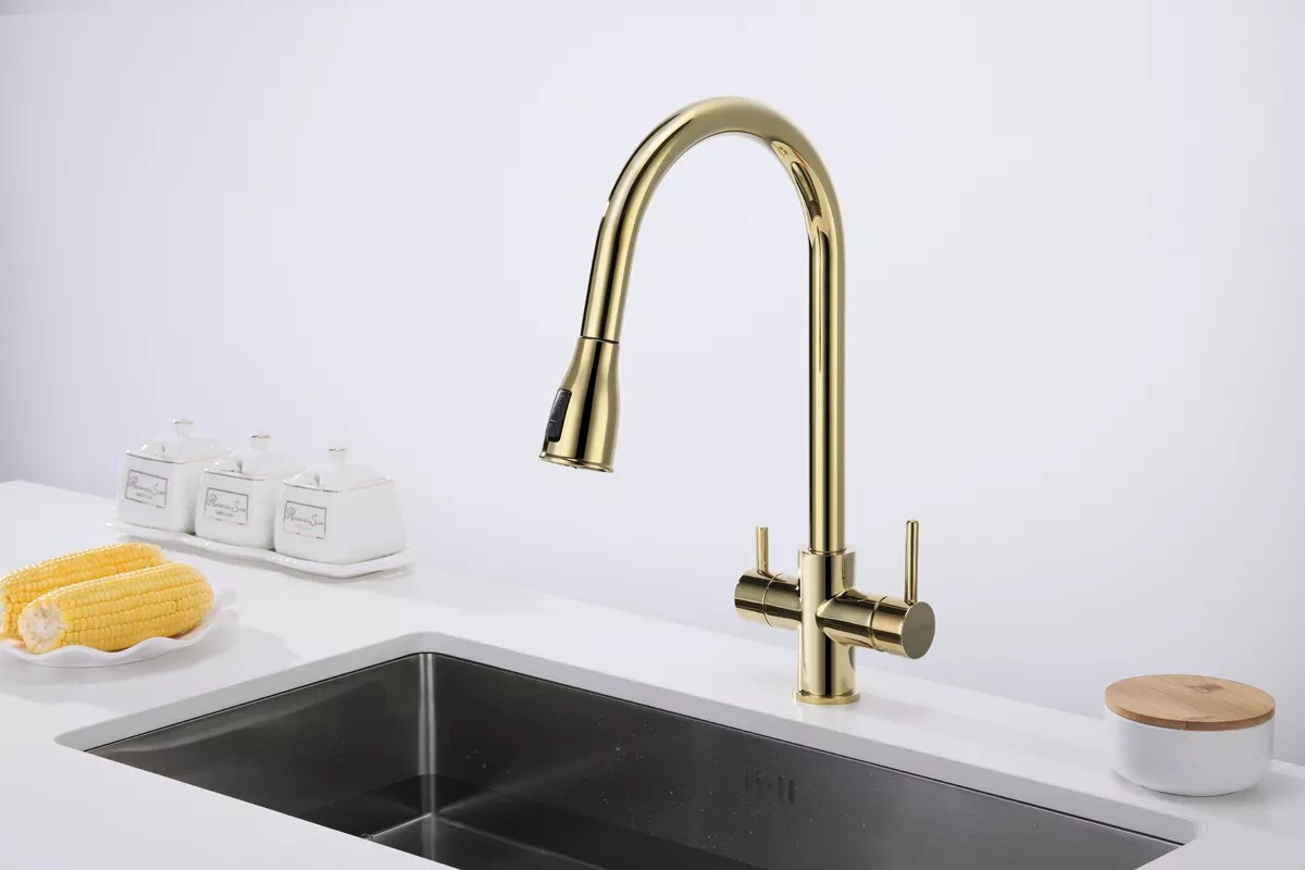 Смеситель для кухни с выдвижным изливом Lange La214212-G