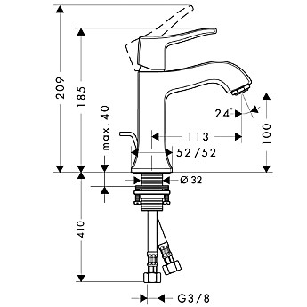 Hansgrohe Metris Classic 31075000 смеситель для раковины хром