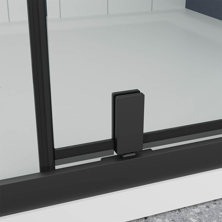 Душевой угол Veconi Ottimo P20 B-SP (120×80×190) распашная, профиль чёрный матовый, стекло матовое OP20B-SP-12080-07-C9