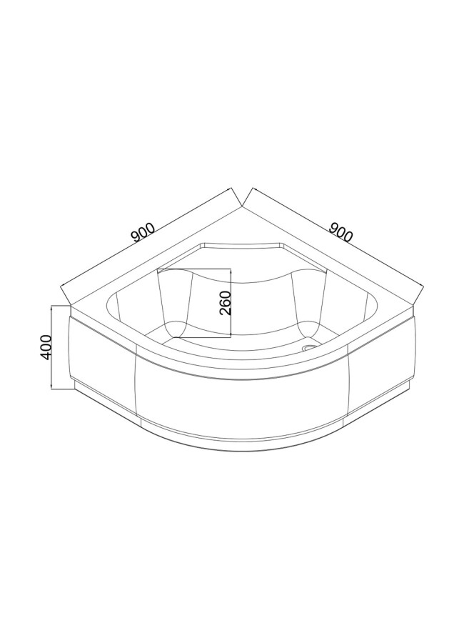 Поддон акриловый 90х90х40 полукруглый (с сифоном) EG230021