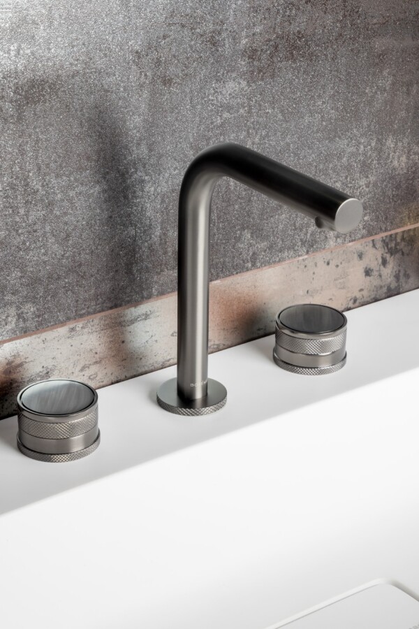 Смеситель для раковины Boheme Prestige Gun Metal на 3 отв. 152-GM-PR