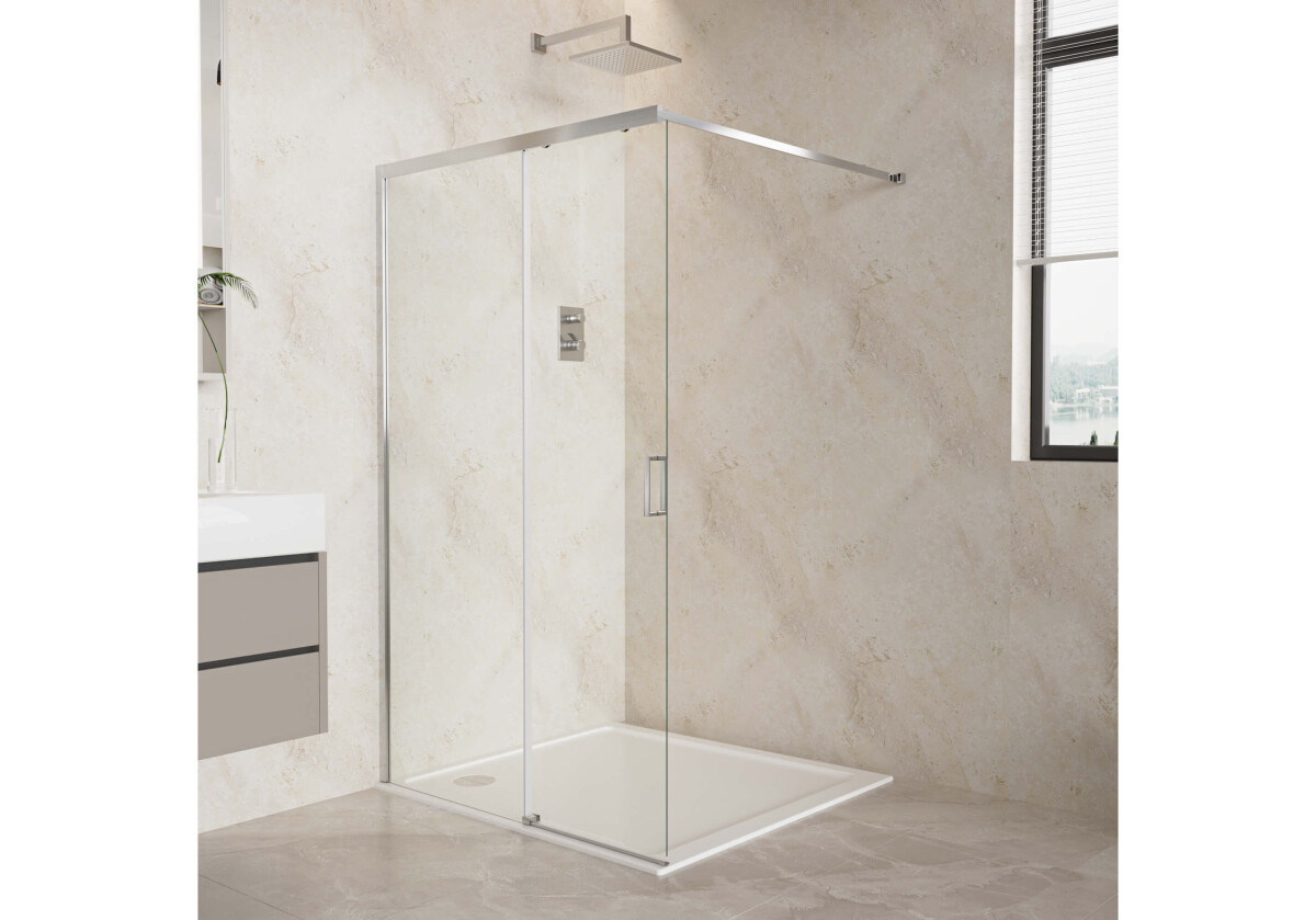 Aquatek AQ.WISL.120.1CH Душевая перегородка Walk In 120см раздвижная, с держателем 1200мм хром прозрачное