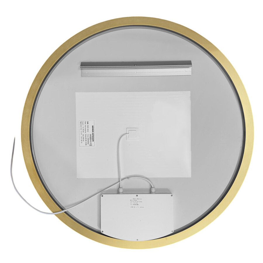 Зеркало с подсветкой в ванную Azario Грей 800х800х50 цвет золотой матовый АZ-LED010425