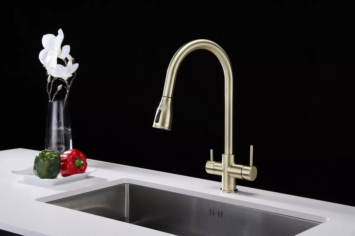 Смеситель для кухни с выдвижным изливом Lange La214212-BR