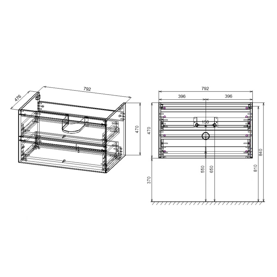 Vincea тумба под раковину Luka 800 G.Stone