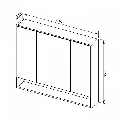 Зеркало-шкаф Aquanet Виго100 97,5*86 00183399