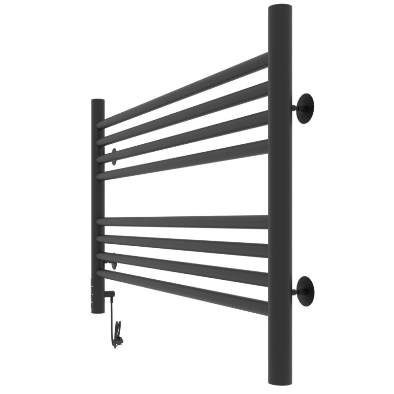 Laris Оливия полотенцесушитель электрический черный 80х50 73207628 левый