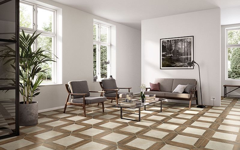 Coliseum Gres Garda Bianco Frame 45x45 см керамогранит напольный белый натуральный