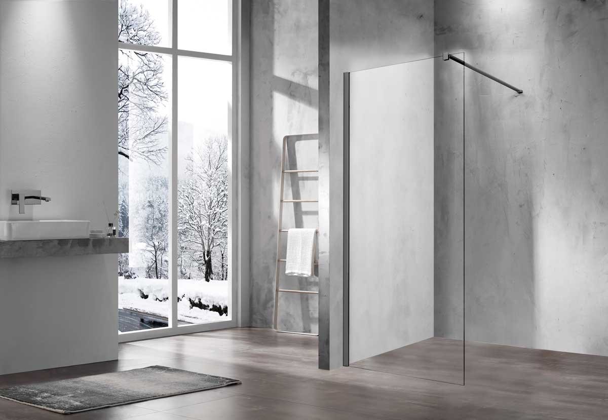 Vincea Walk-In душевая перегородка 90 см вороненая сталь VSW-1H900CLGM