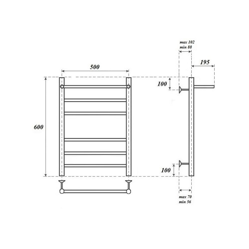 Point Аврора полотенцесушитель электрический с полкой 50х60 PN10156PE