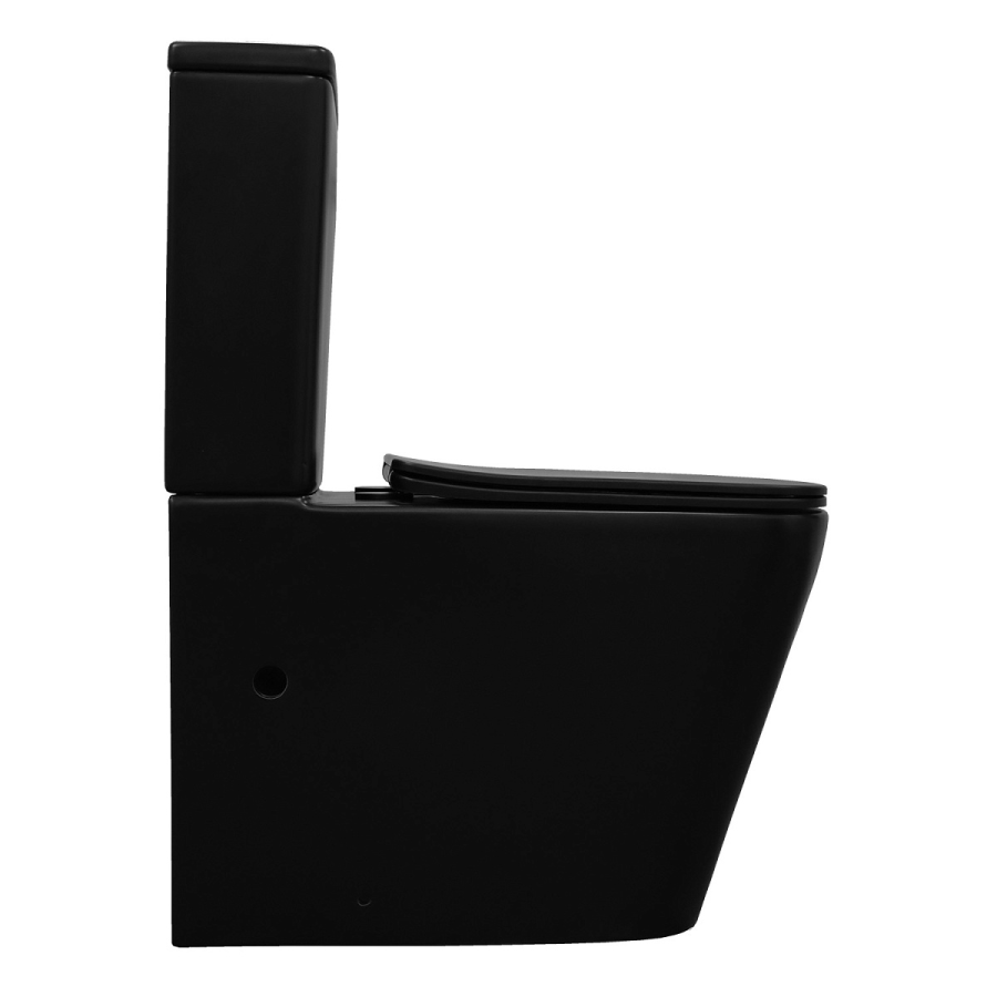 Azario Black King унитаз напольный безободковый с сиденьем микролифт AZ-8303D