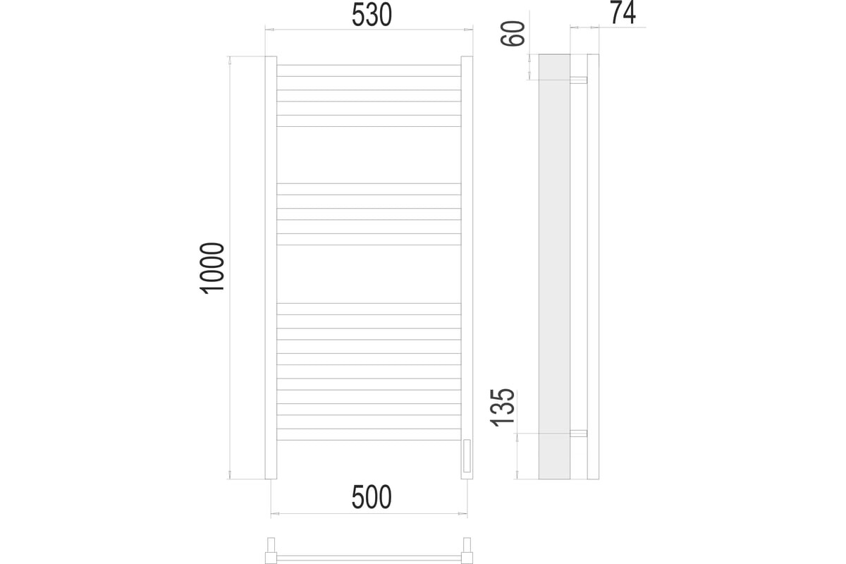 Полотенцесушитель электрический Terminus Енисей sensor quick touch 530/1000 П12 4670078526250