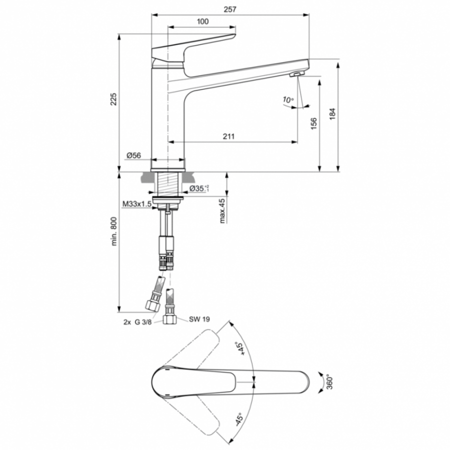 Ideal Standard Ceraplan смеситель для кухни B0954AA
