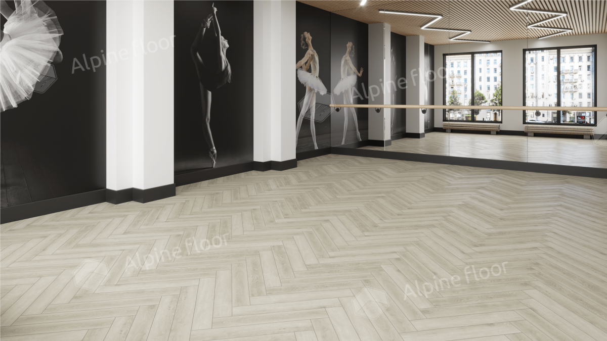 Ламинат Alpine Floor Herringbone LF102-6A Дуб Монпелье 606 х 101 х 8 mm