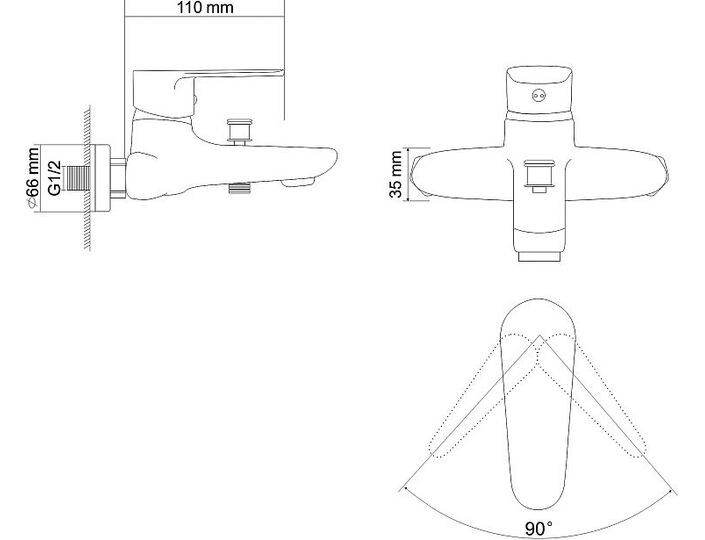 Rozzy Jenori Raft Z075-3 смеситель для ванны хром