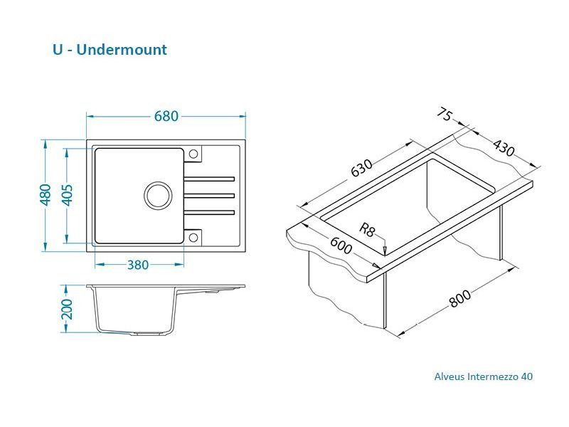 Alveus Intermezzo 40 мойка кухонная белый 1144965