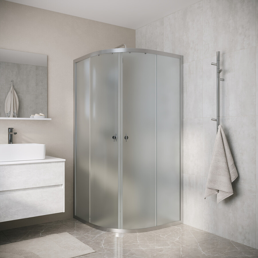 Душевое ограждение Niagara Eco NG-1003-14MT (80х80х190) четверть круга,раздвижное,хром,стекло матовое,1 место