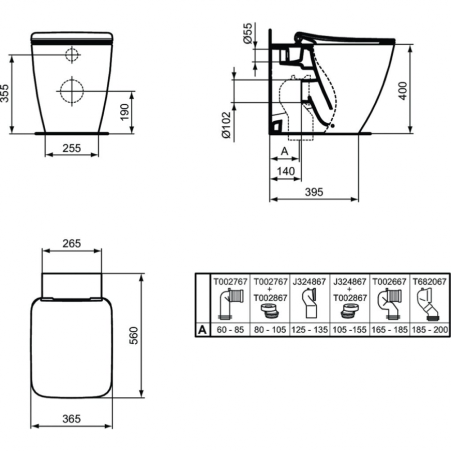 Ideal Standard Strada напольный унитаз с сиденьем T359901