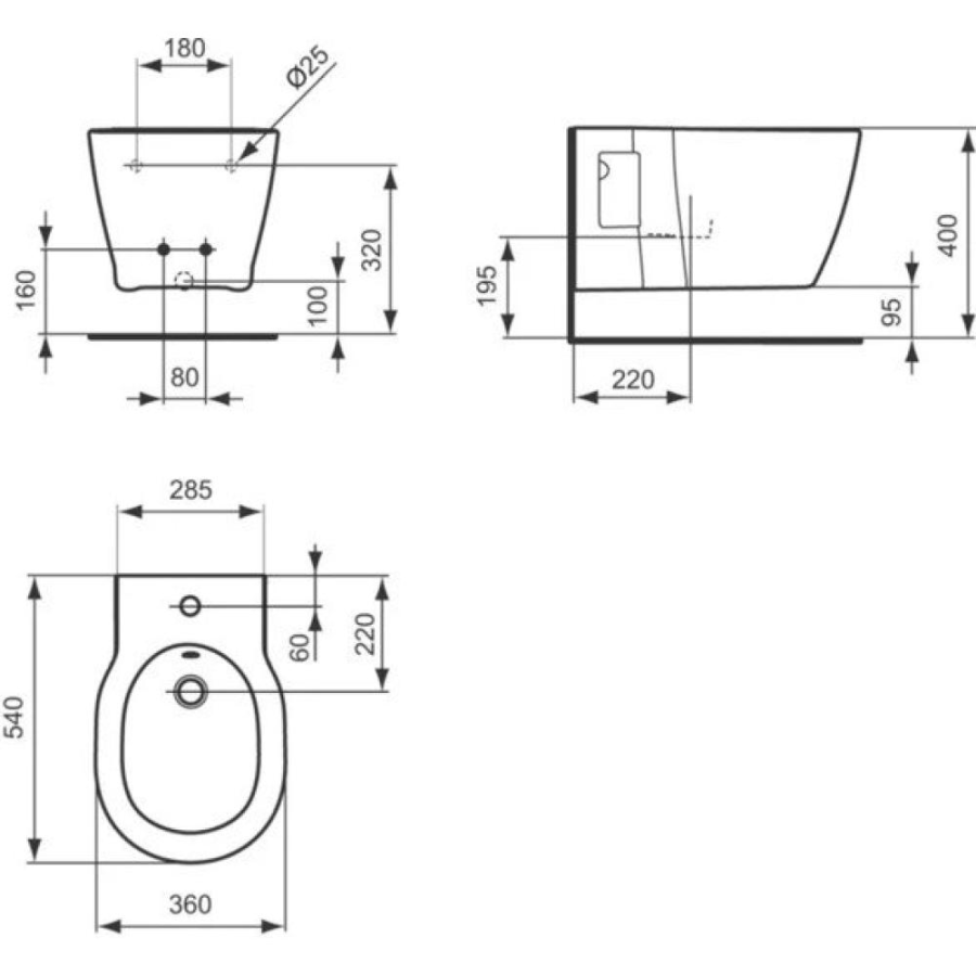 Ideal Standard Connect подвесное биде E799701