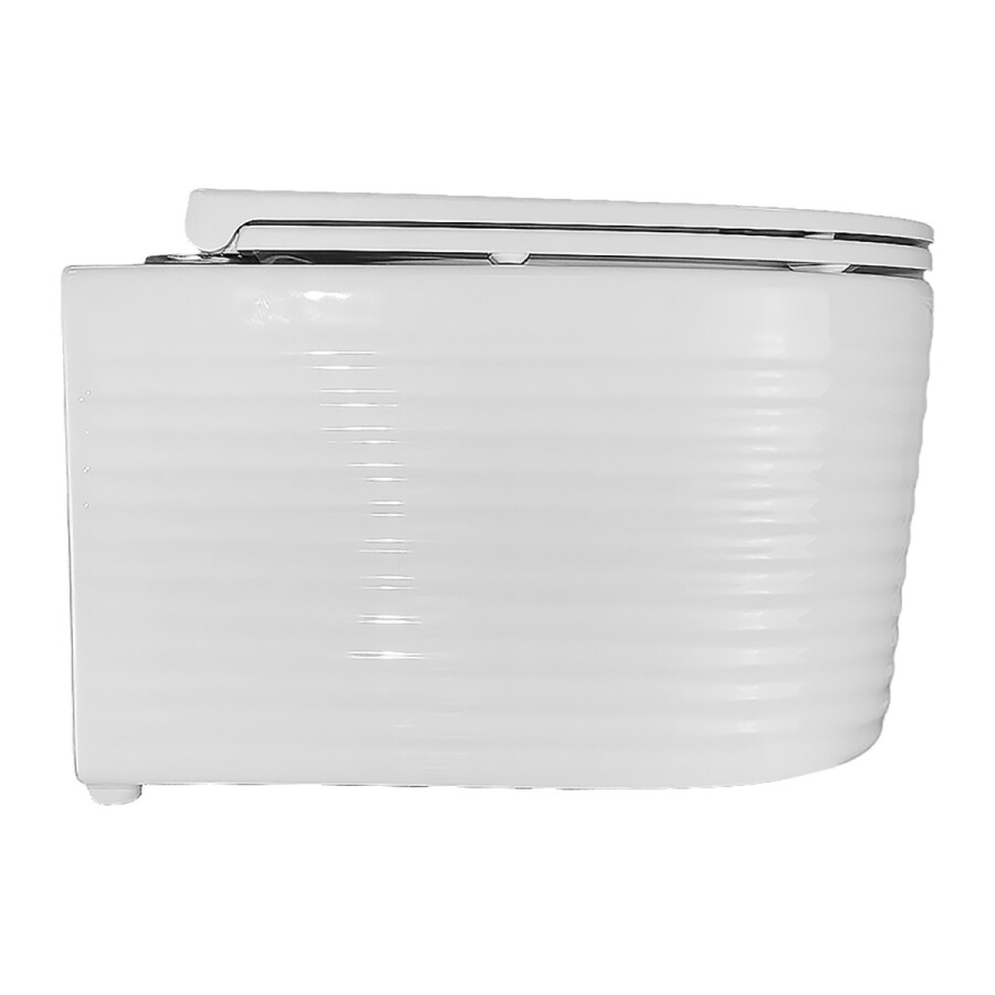 Унитаз подвесной Azario LUZIO 365х495х360 безободковый, рельефный, слив "Скрытое Торнадо", с быстросъемным сиденьем "Микролифт" AZ-098-UQ