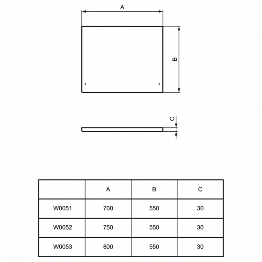 Ideal Standard панель боковая для ванны Simplicity 75 см W005201