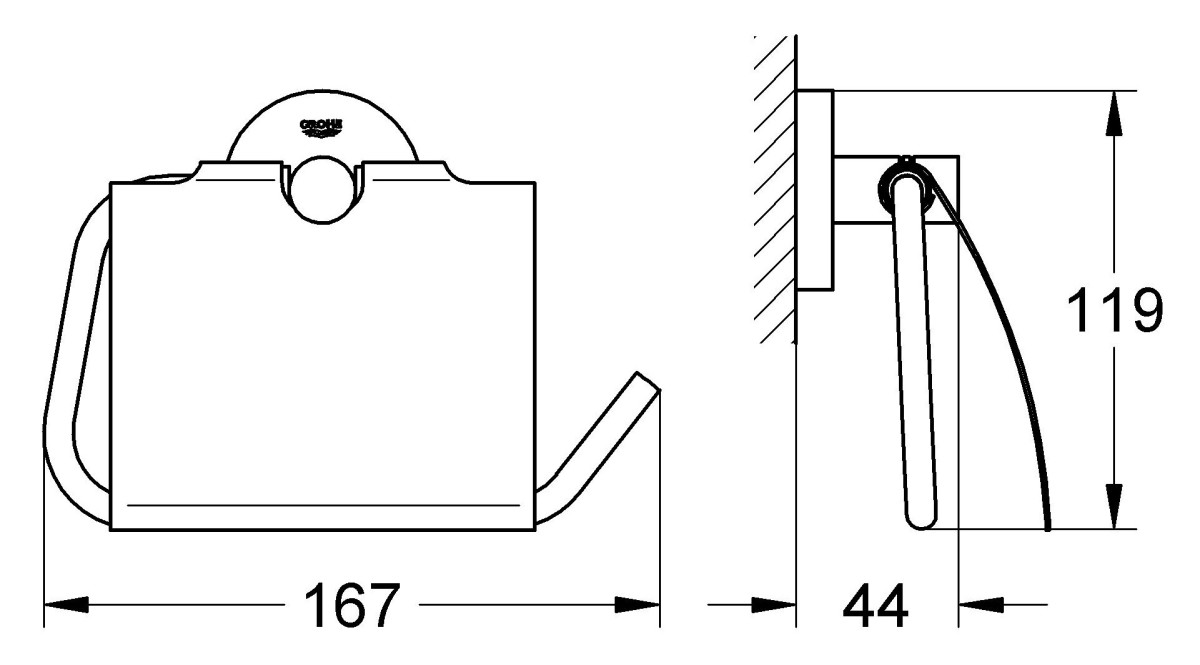 Grohe Essentials 40367001 держатель для туалетной бумаги металлический