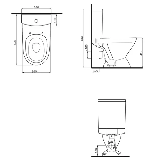 Am.Pm Sense L C748607SC унитаз напольный