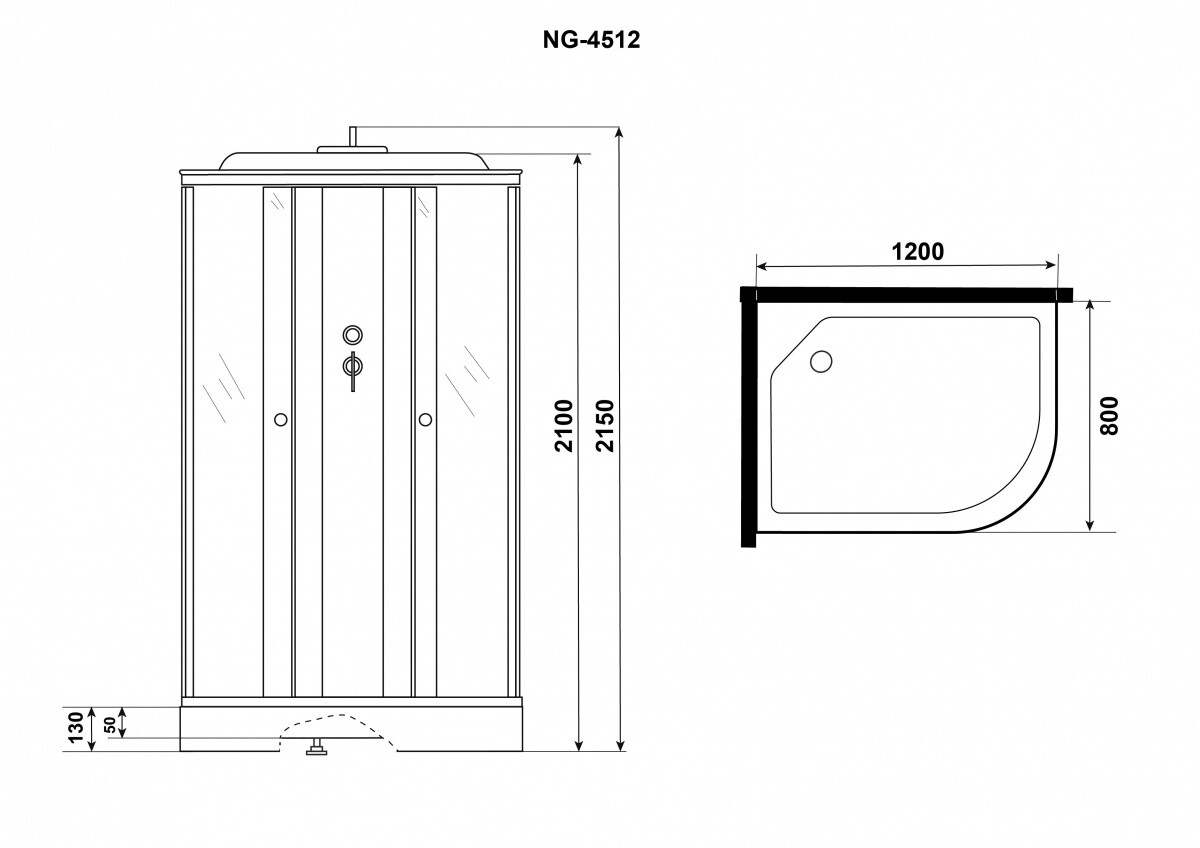 Niagara Eco Душевая кабина 120x80 Тропический душ Левая E120/80/13L/ТN