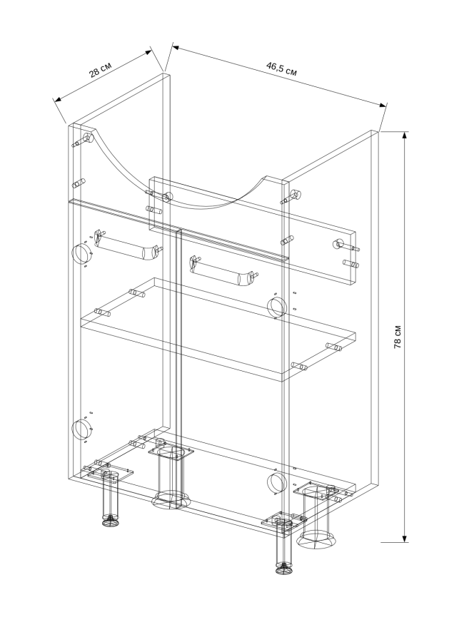 EvaGold Slim тумба 50 см с раковиной Альфана 50 EG010083
