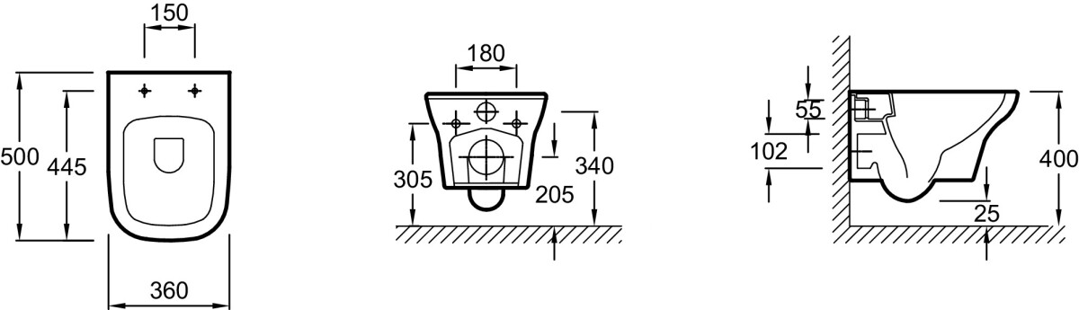 Jacob Delafon Vox EDM102-00 унитаз подвесной
