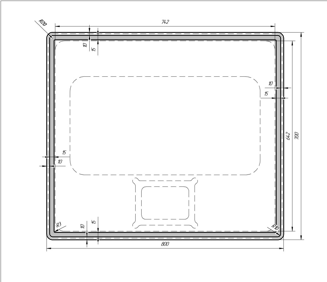 Dreja зеркало Tiny 70x80 см LED-подсветка 99.9025