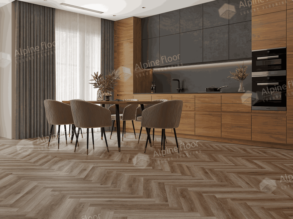 Ламинат Alpine Floor Herringbone 8 Pro (NEW), LF102-14A Дуб Пикардия 606 х 101 х 8 mm