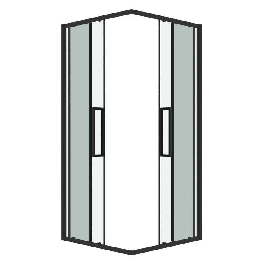Душевое ограждение Grossman Cosmo 300.K33.02.8080.21.00 (80х80х195) квадрат,раздвижная,черный матовый,стекло прозрачное, 1 место