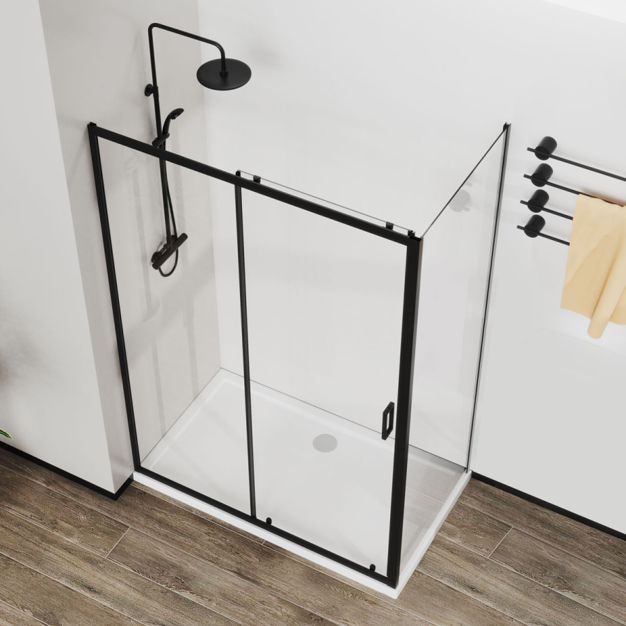 Vincea City душевой уголок 120х90 см черный / прозрачный VSR-5CT9012CLB