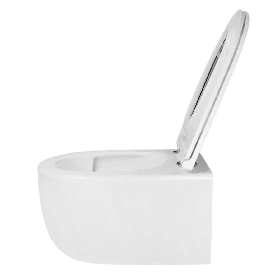 Унитаз подвесной Azario Nata360х515х350 безободковый, система смыва "Скрытое Торнадо", с быстросъемным сиденьем "Микролифт" AZ-5102T-WHT