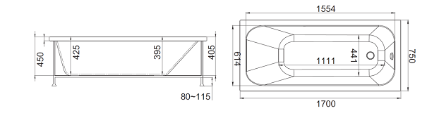 Jacob Delafon Trocadero ванна акриловая прямоугольная 170х75 см E6D354RU-00