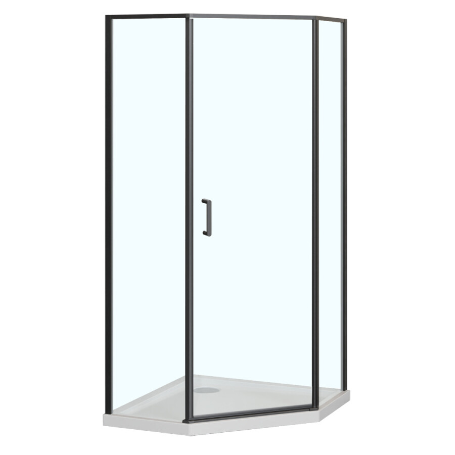 Душевое ограждение Azario SAKURA 900х900х1950 прозрачное стекло 6 мм, профиль черный матовый AZ-21C-90-MB-CL