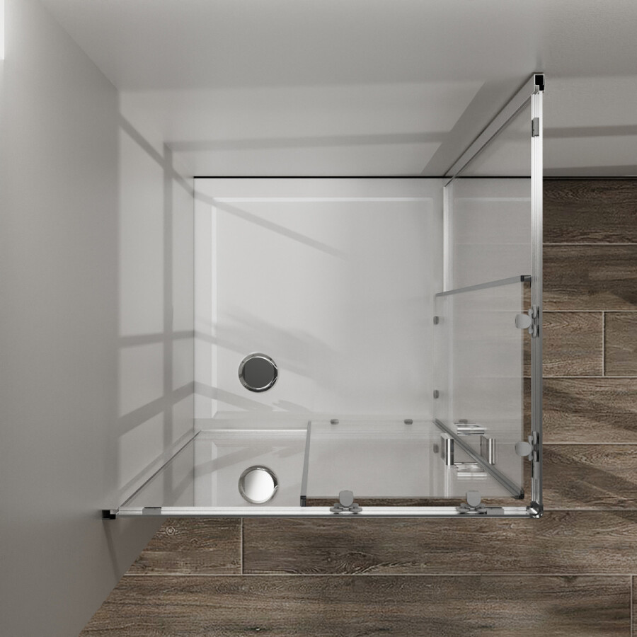 Душевое ограждение Azario Paris 900х900х1950 стекло "Шиншилла" 5 мм, профиль графит матовый AZ-R06-90-MGR-CHC