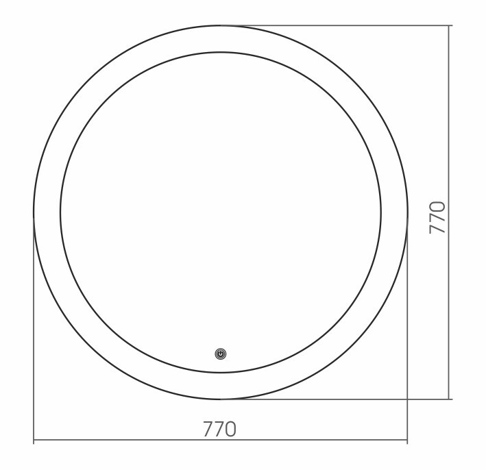 Зеркало Grossman COSMO D770 (770*770*30) с сенсорным выключателем 9D770