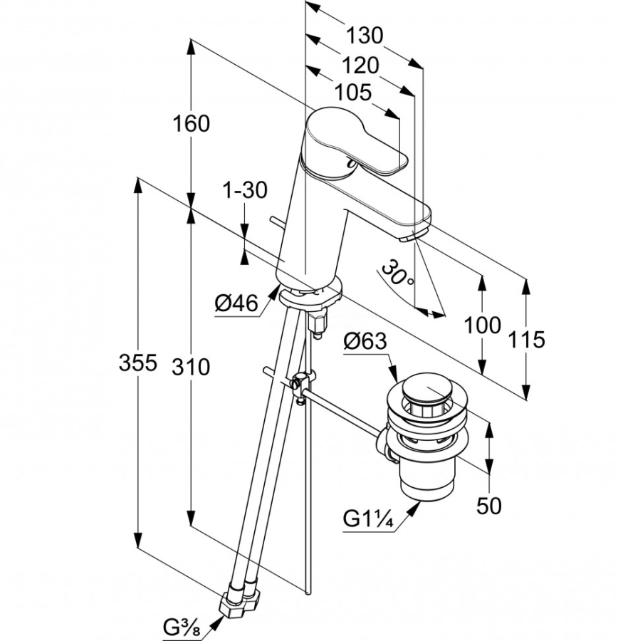 Kludi Pure&Easy смеситель для раковины 371900565