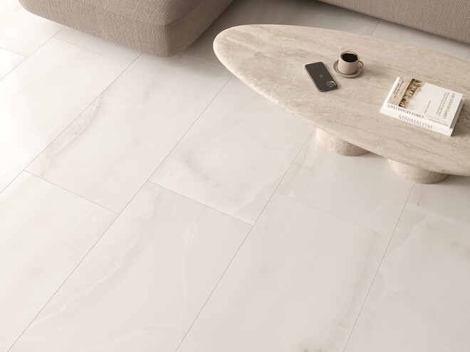 Керамогранит Cersanit Futura тонкий Lumina Onyx полированный светло-серый ректификат 60x120 A17128