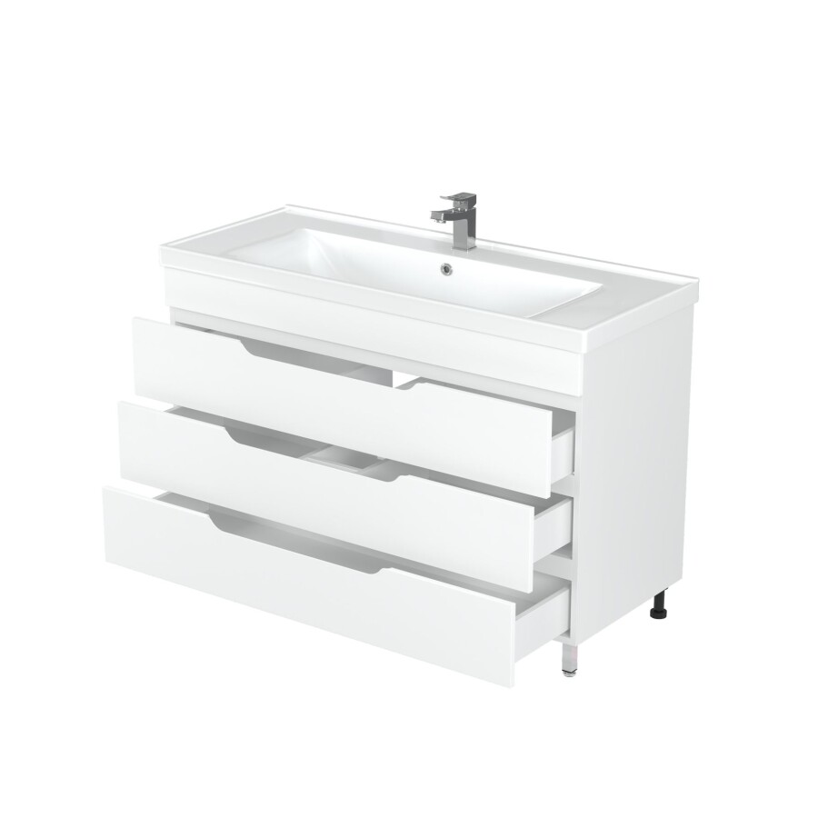 Mirsant Soho Quadro 120 тумба напольная (раковина Deep 120) УТ000086074+УТ000081331