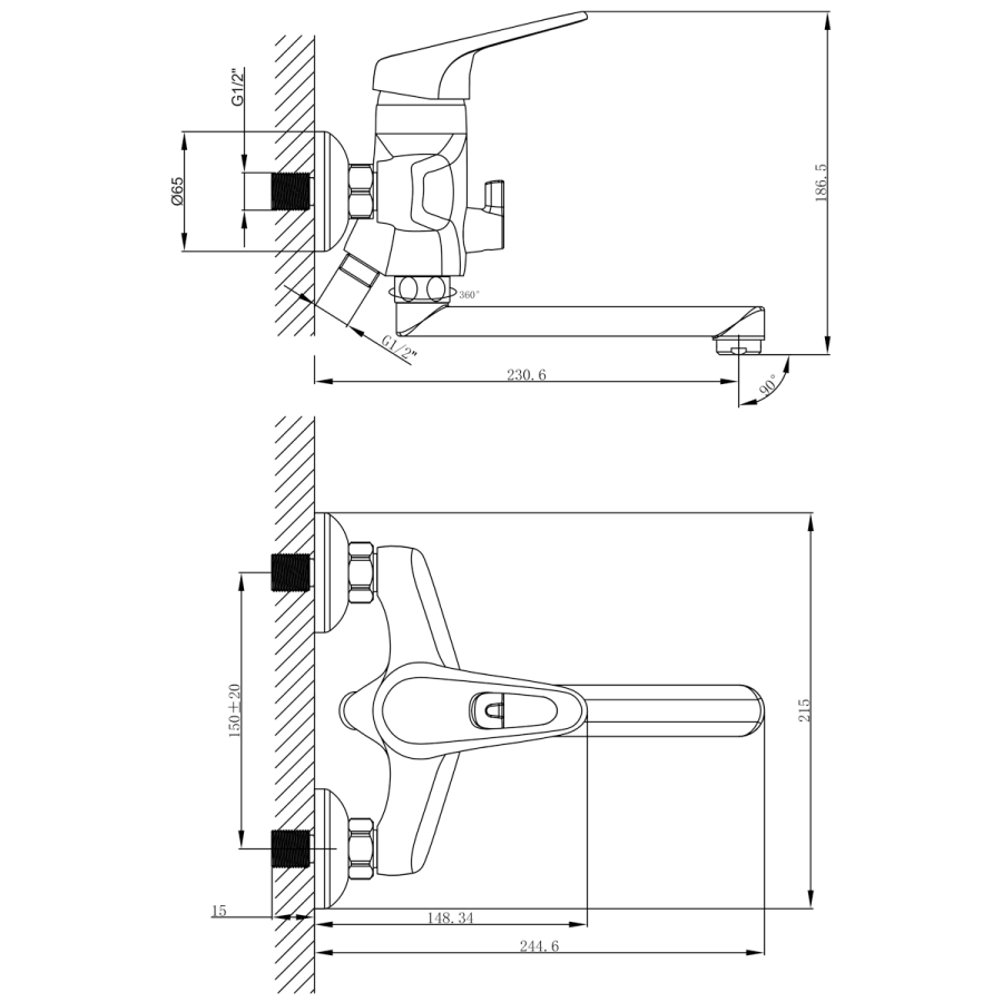 Lemark Luna смеситель для ванны LM4113C