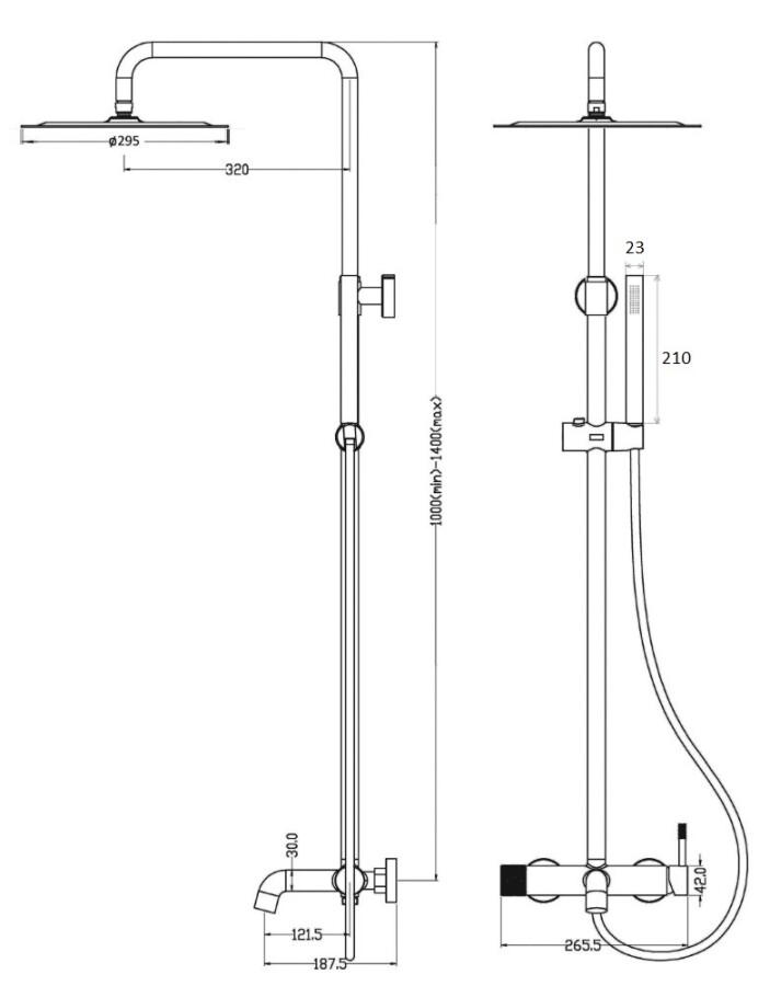Душевая система Boheme Uno Хром с изливом 468-CR