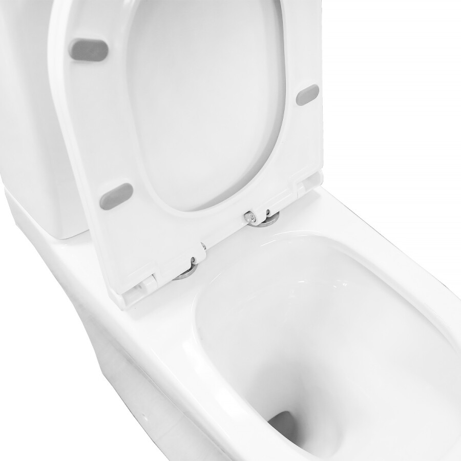 Унитаз-компакт Azario Tesoro 350х650х830 напольный, безободковый, система смыва "Торнадо", быстросъемное сиденье микролифт AZ-8501