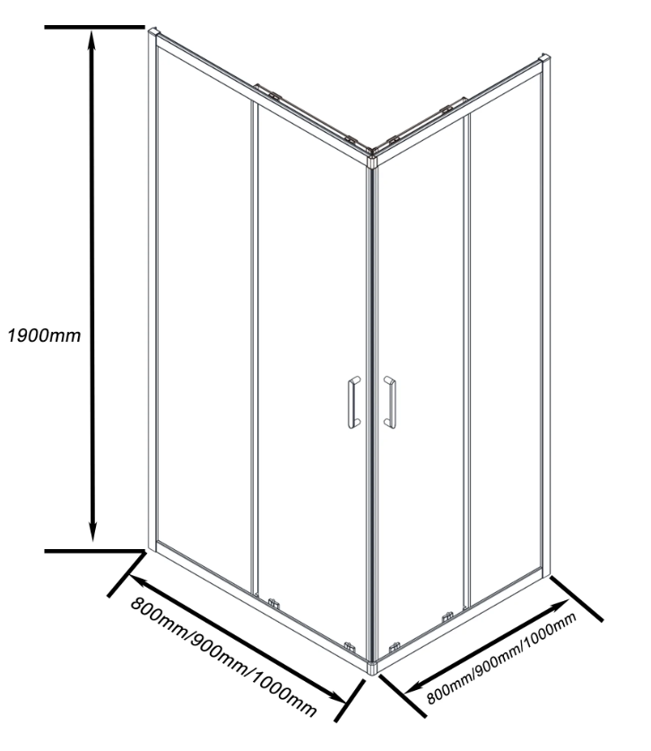 BAS Cube CR-90-C-CH душевое ограждение 900х900х1900 Хром КУ00005