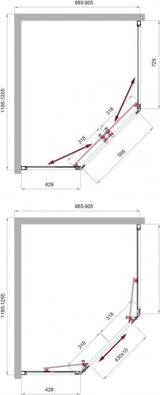 BelBagno душевое ограждение UNO-195-PH-2-120/90-C-Cr 120х90х195